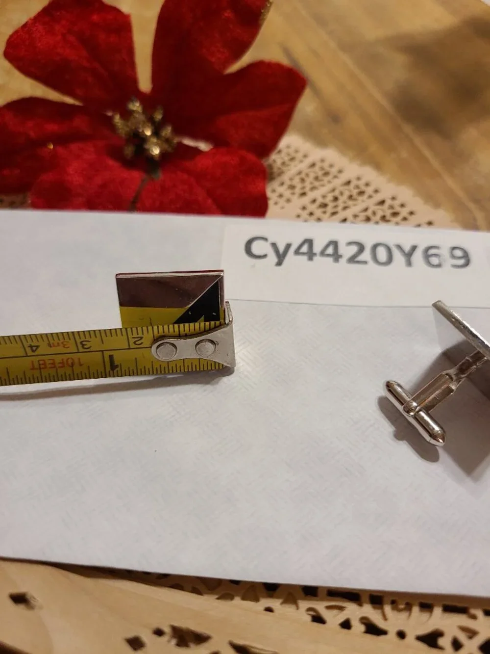 Cuff Links For Sale Silver Tone with black, Accepting offers on Mondays